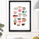 Coffee Cup Collection by Elisabeth Fredriksson on GIANT ART - white digital drawing