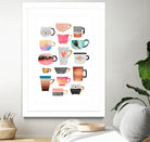 Coffee Cup Collection by Elisabeth Fredriksson on GIANT ART - white digital drawing