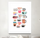 Coffee Cup Collection by Elisabeth Fredriksson on GIANT ART - white digital drawing