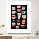 Coffee Cup Collection by Elisabeth Fredriksson on GIANT ART - white digital drawing