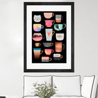 Coffee Cup Collection by Elisabeth Fredriksson on GIANT ART - white digital drawing