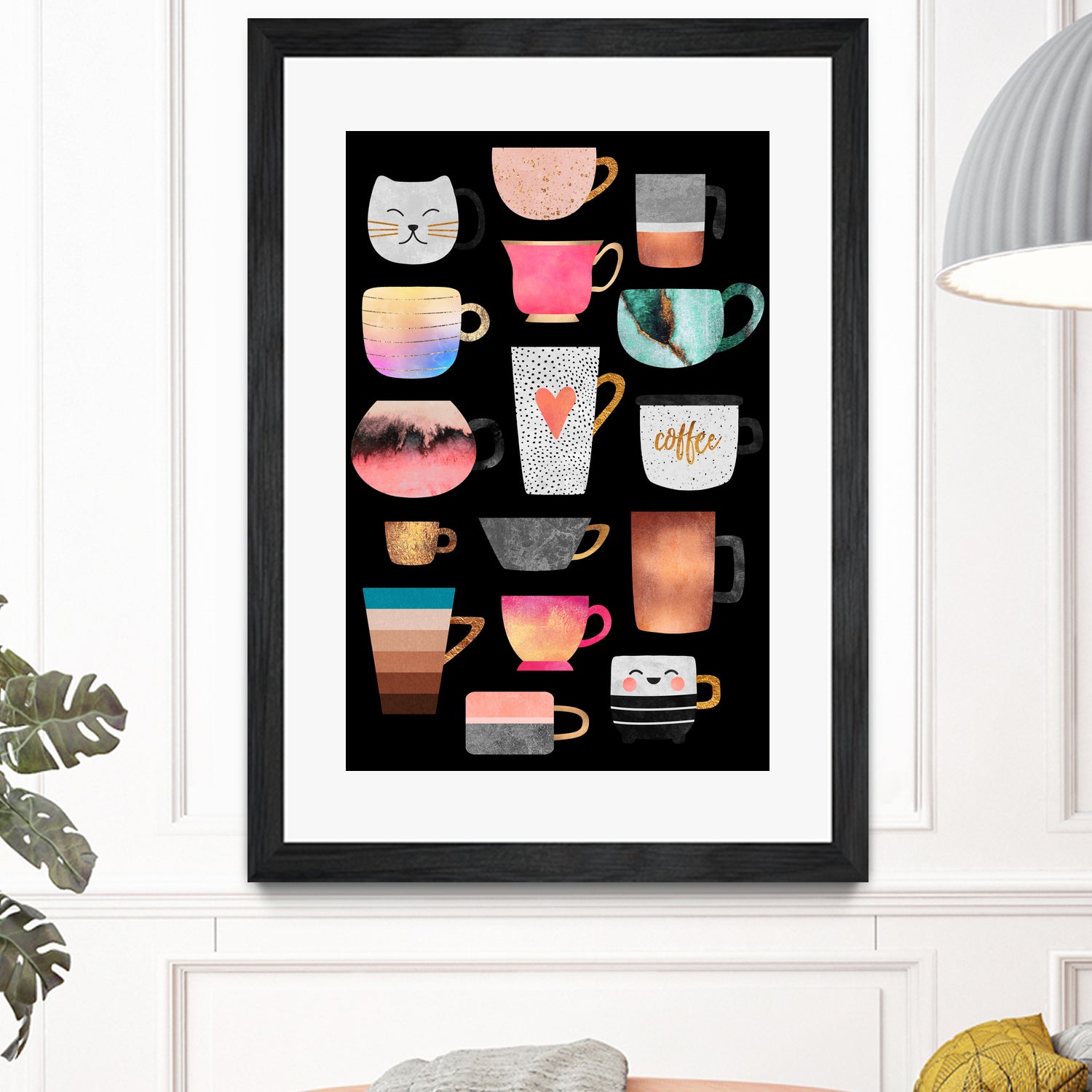 Coffee Cup Collection by Elisabeth Fredriksson on GIANT ART - white digital drawing