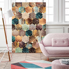 Natural Hexagons And Diamonds by Elisabeth Fredriksson on GIANT ART - brown digital drawing