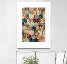 Natural Hexagons And Diamonds by Elisabeth Fredriksson on GIANT ART - brown digital drawing