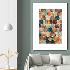 Natural Hexagons And Diamonds by Elisabeth Fredriksson on GIANT ART - brown digital drawing