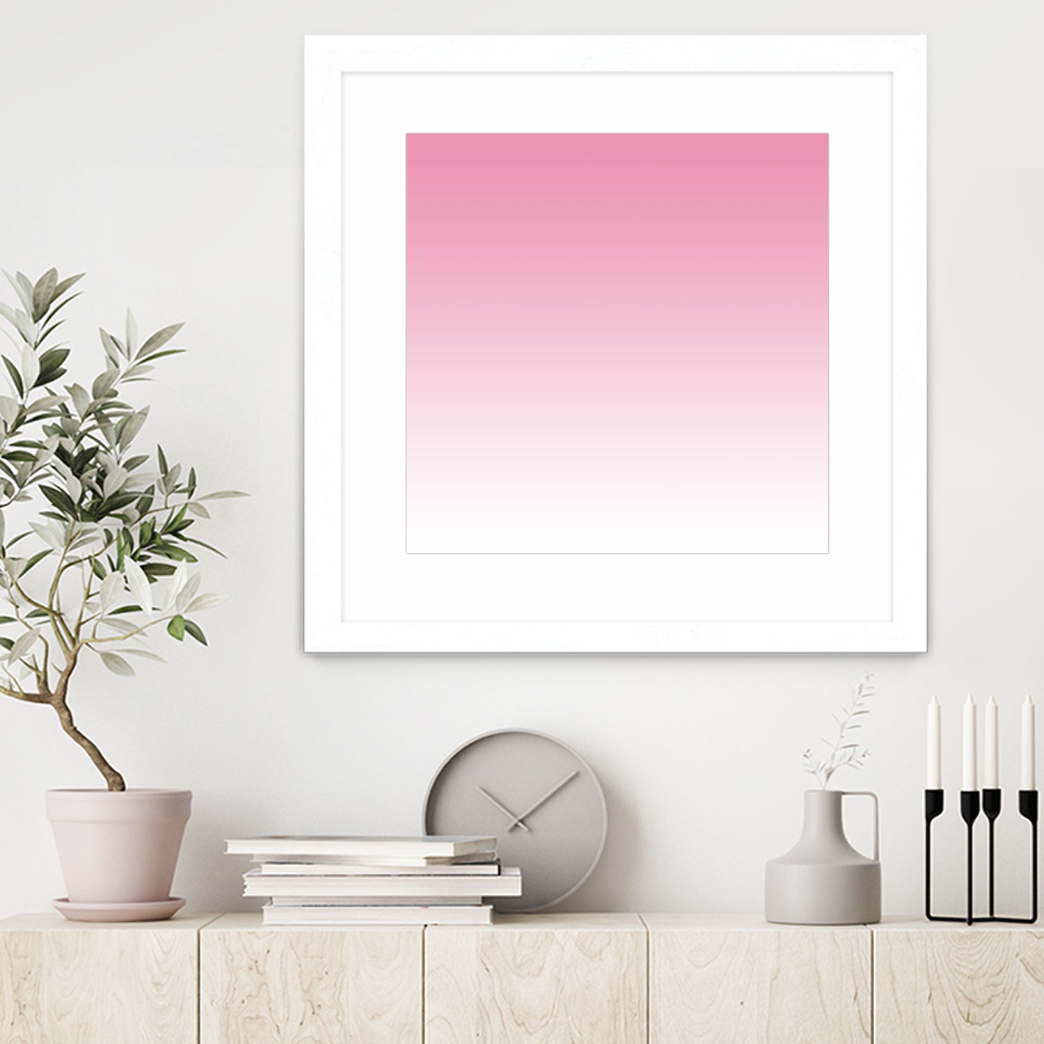 Aria Pink and White Gradient by Leah McPhail on GIANT ART - pink digital painting