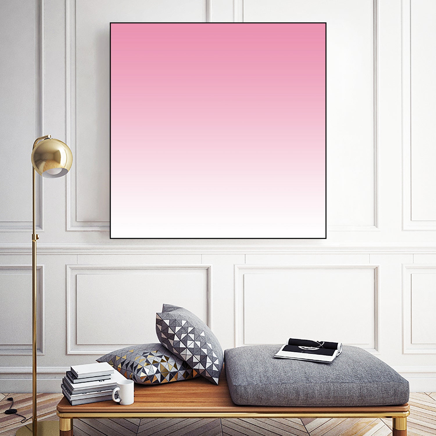 Aria Pink and White Gradient by Leah McPhail on GIANT ART - pink digital painting