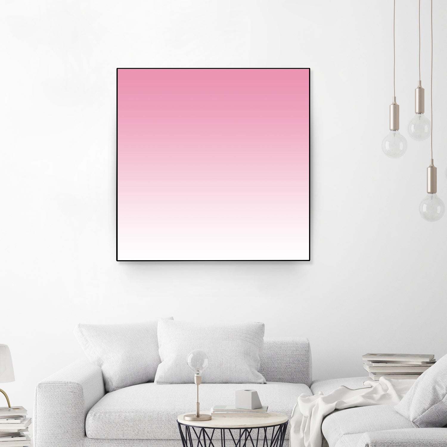 Aria Pink and White Gradient by Leah McPhail on GIANT ART - pink digital painting