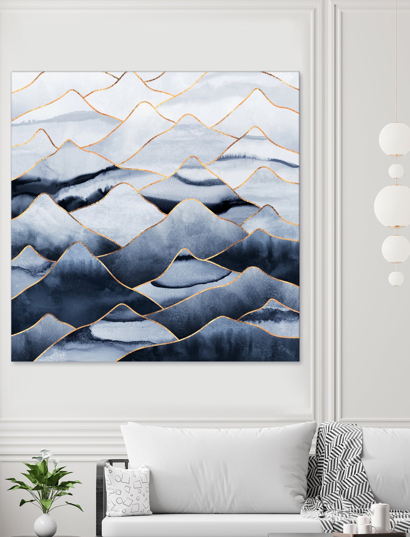 Mountains by Elisabeth Fredriksson on GIANT ART - blue digital drawing