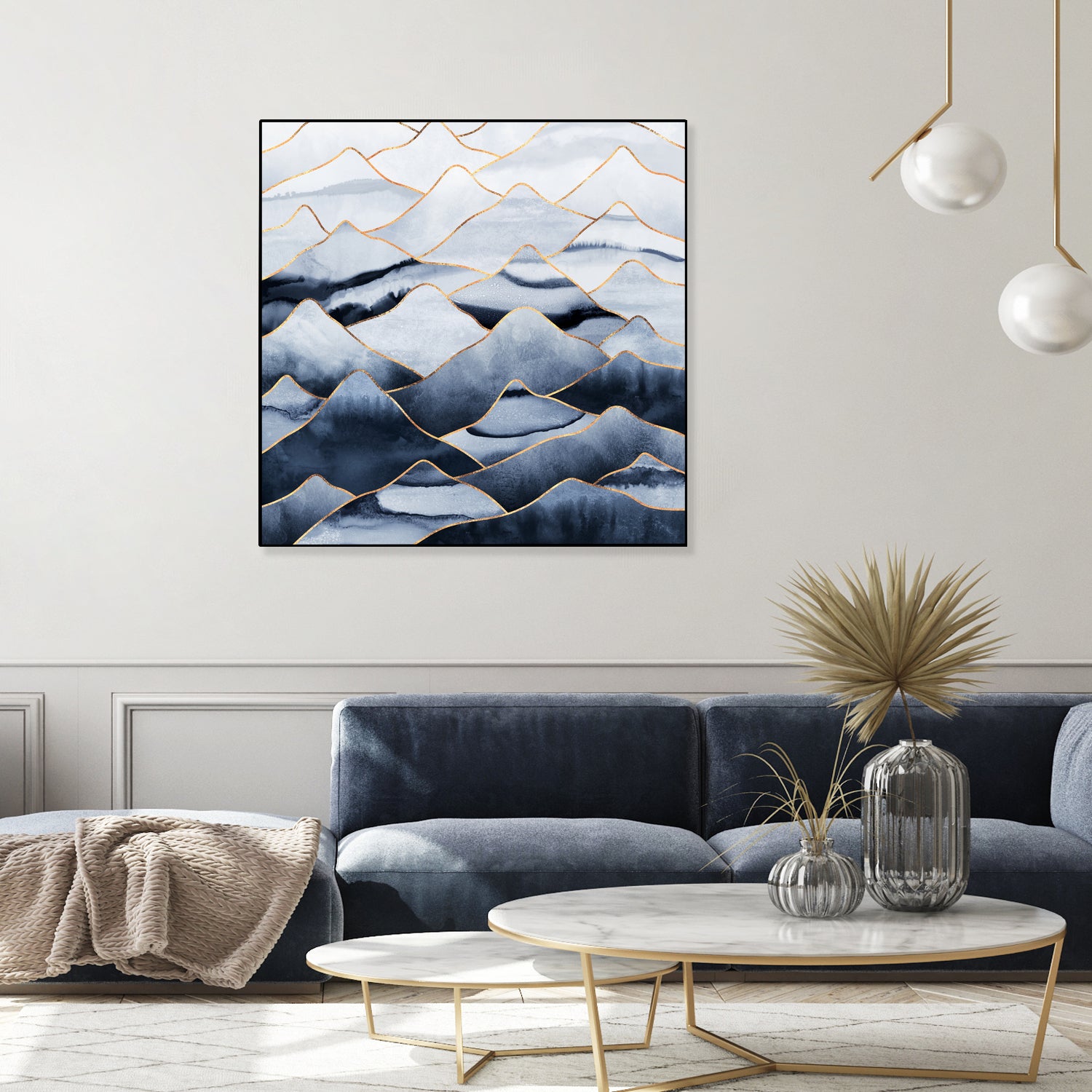 Mountains by Elisabeth Fredriksson on GIANT ART - blue digital drawing