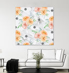 Beautiful pale flowers patter on marble by Neli Dimitrova on GIANT ART - white photo manipulation