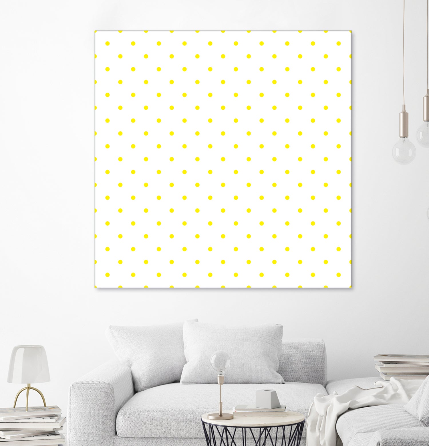 Small Yellow Polka Dots Pattern by David Kessler on GIANT ART - yellow digital painting