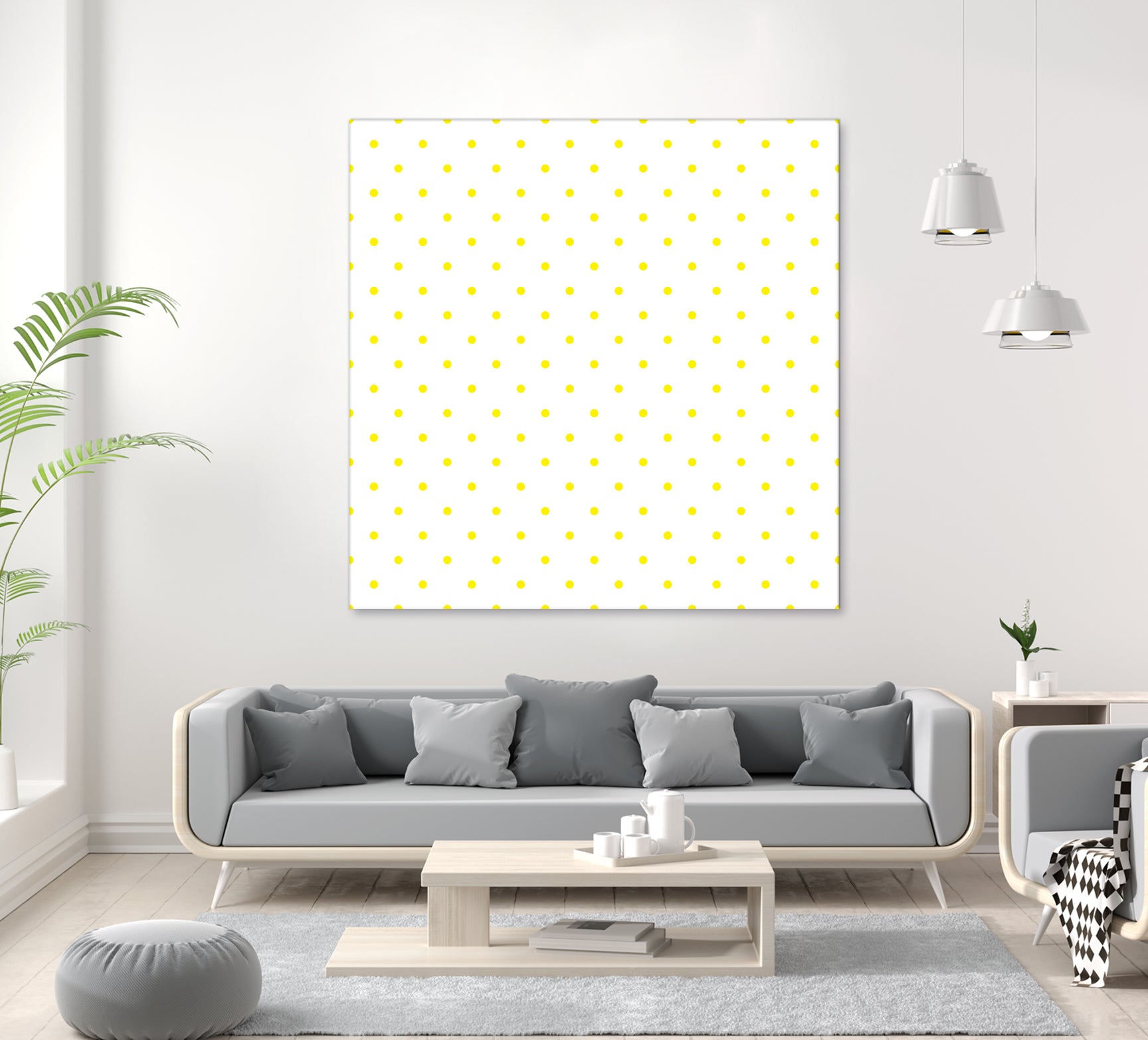 Small Yellow Polka Dots Pattern by David Kessler on GIANT ART - yellow digital painting