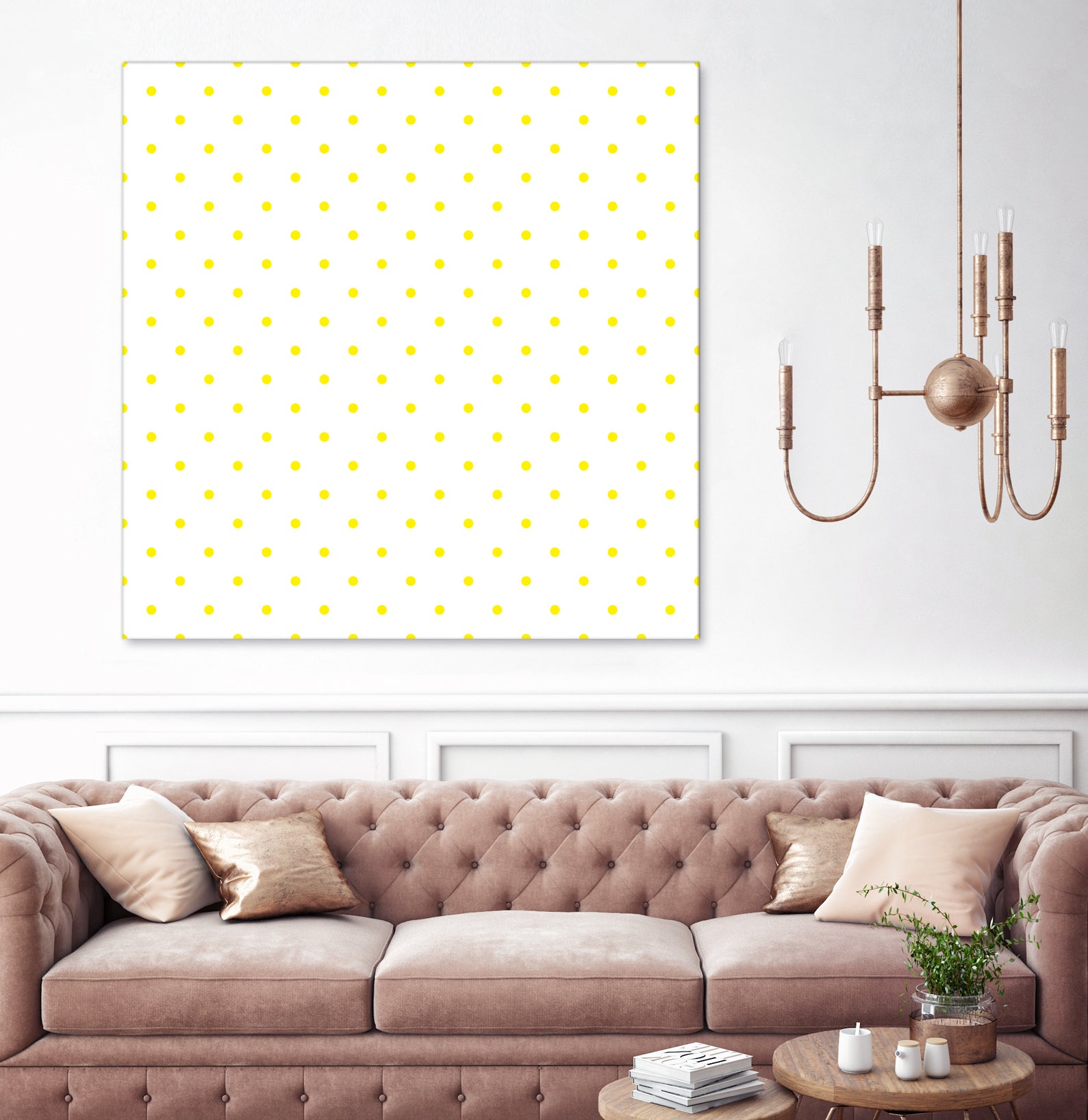 Small Yellow Polka Dots Pattern by David Kessler on GIANT ART - yellow digital painting