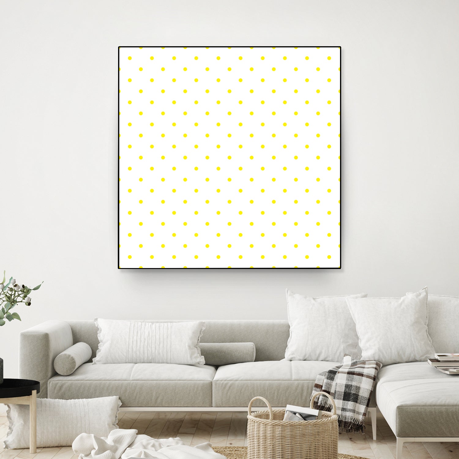 Small Yellow Polka Dots Pattern by David Kessler on GIANT ART - yellow digital painting