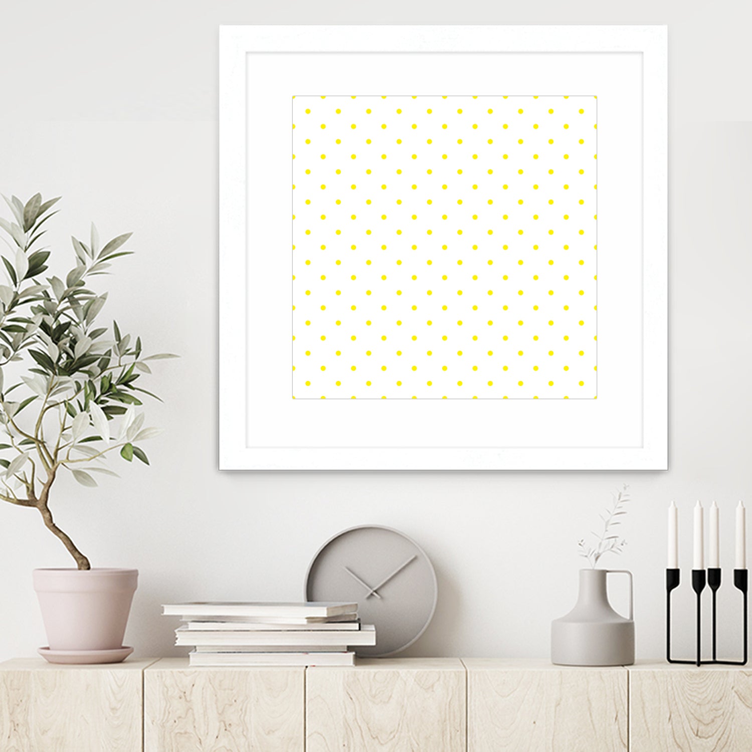 Small Yellow Polka Dots Pattern by David Kessler on GIANT ART - yellow digital painting