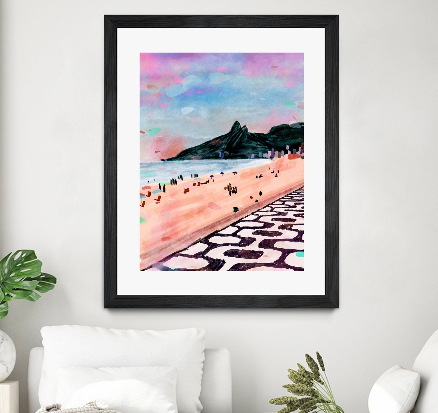 Rio Watercolors - Ipanema by Felipe Navega on GIANT ART - blue digital painting