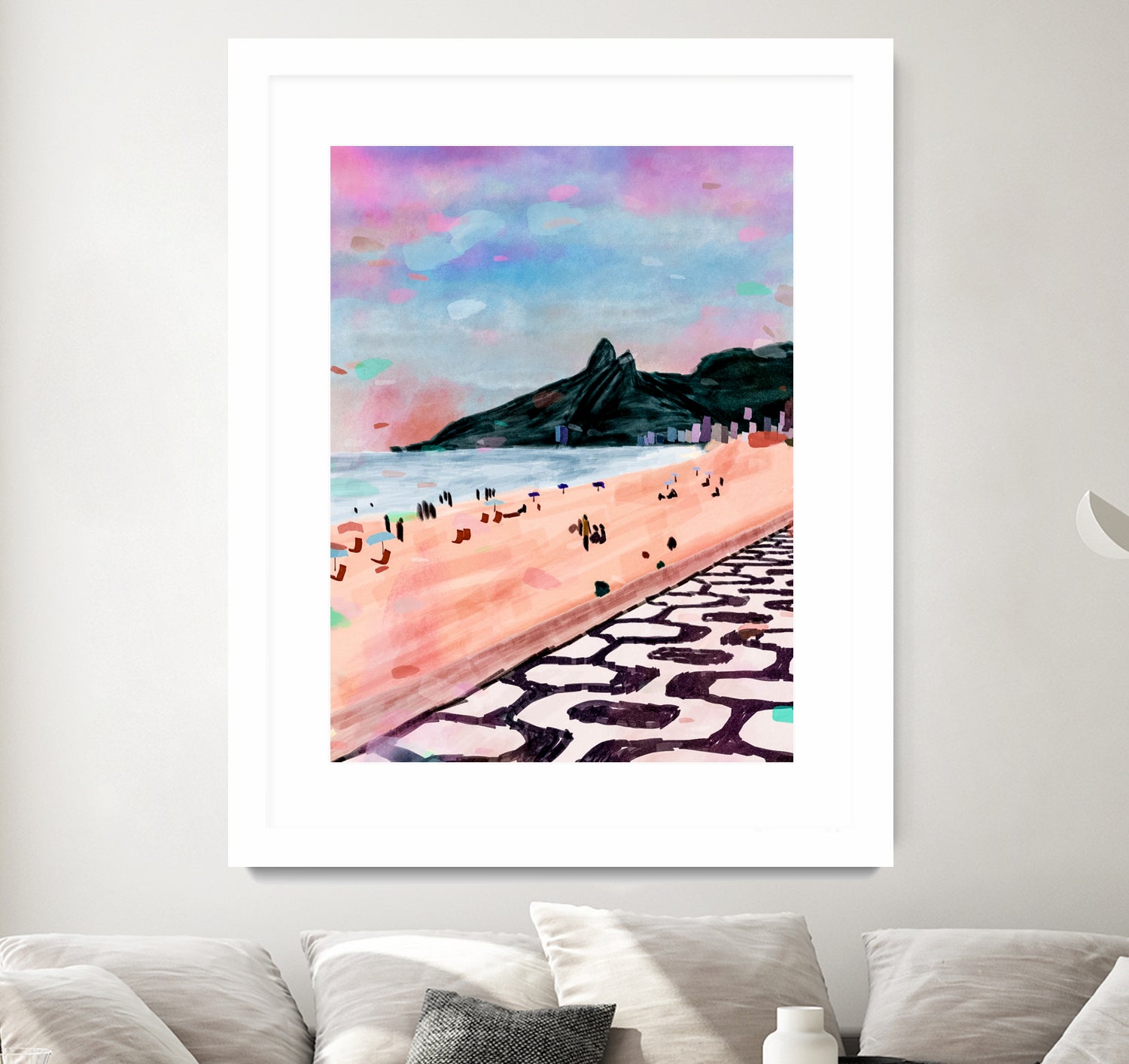 Rio Watercolors - Ipanema by Felipe Navega on GIANT ART - blue digital painting