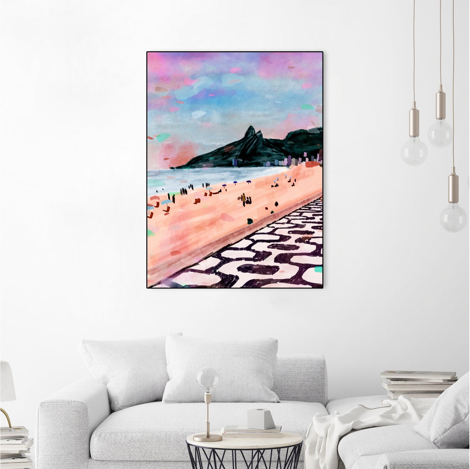 Rio Watercolors - Ipanema by Felipe Navega on GIANT ART - blue digital painting