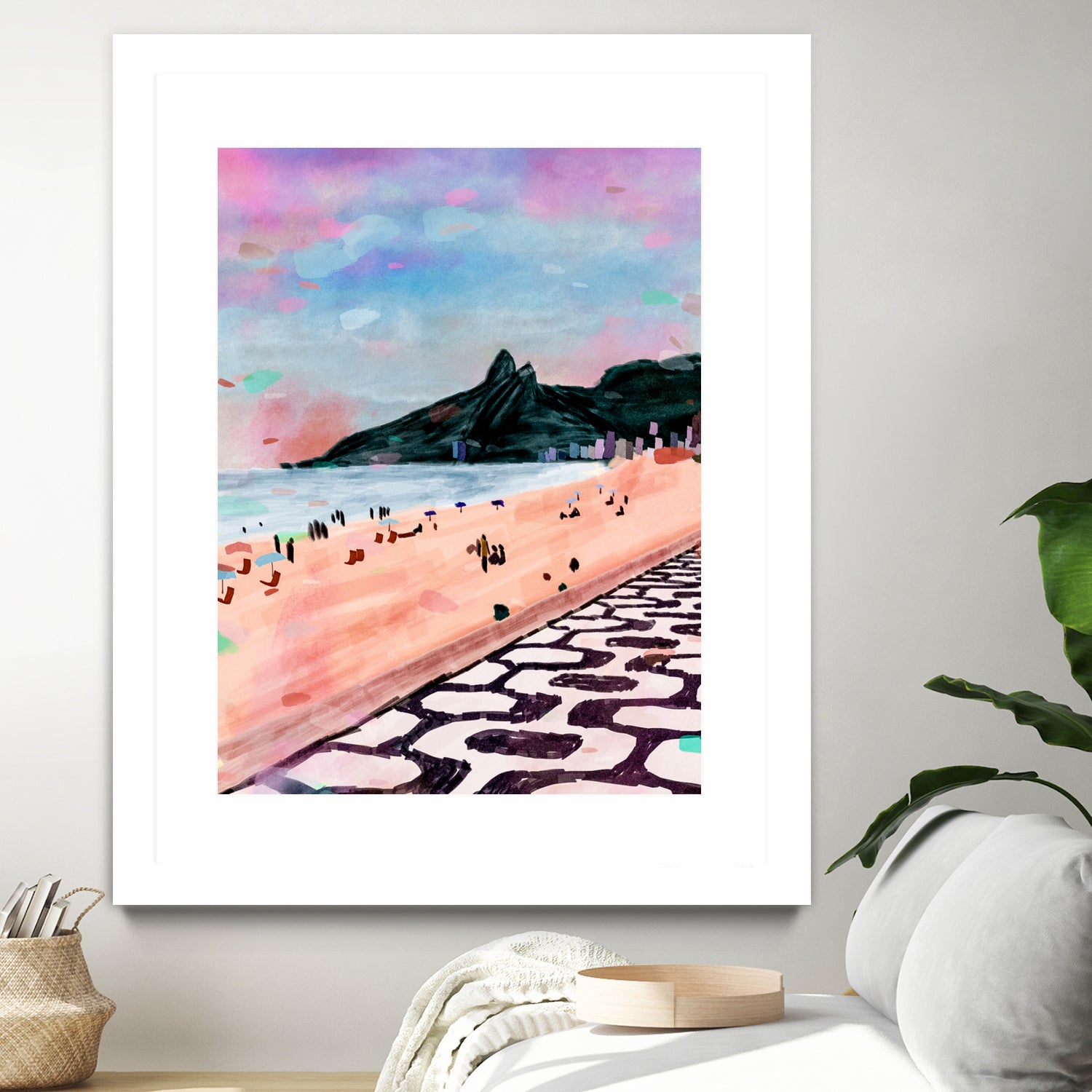 Rio Watercolors - Ipanema by Felipe Navega on GIANT ART - blue digital painting