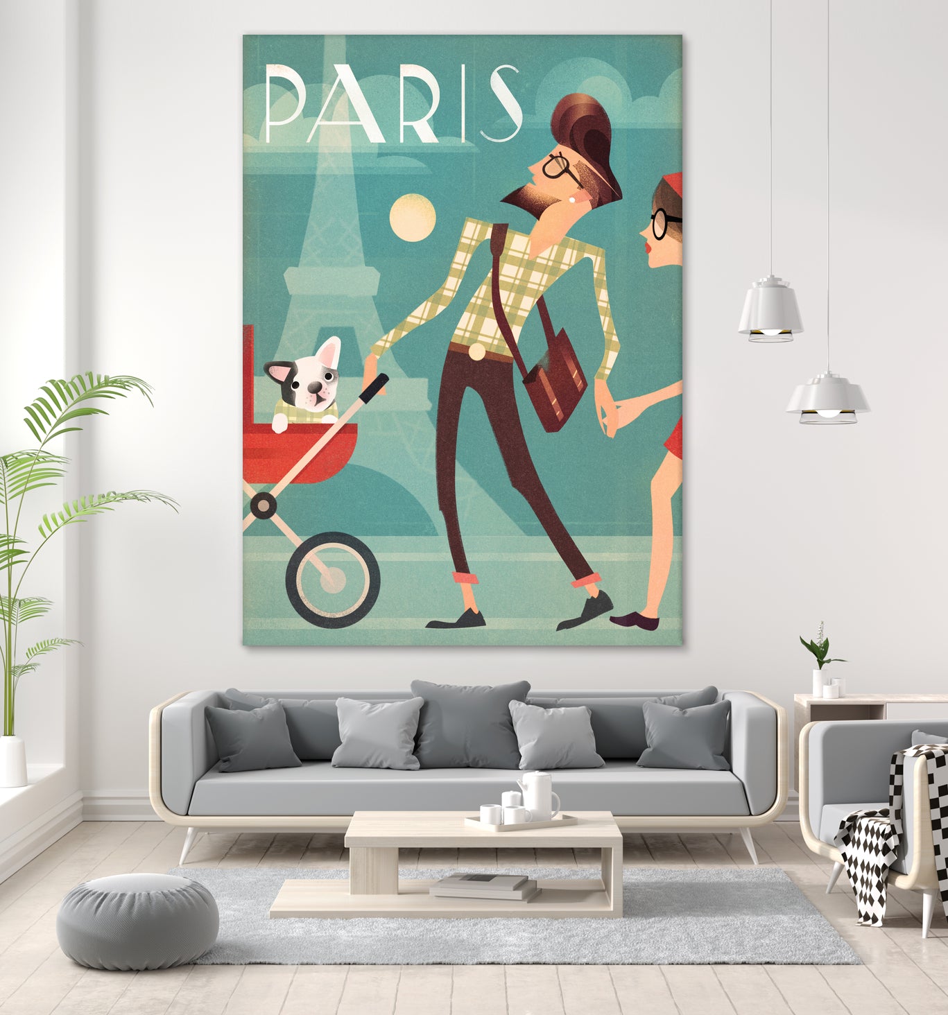 Paris Vintage Travel by Martin Wickstrom on GIANT ART - blue digital painting