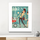 Paris Vintage Travel by Martin Wickstrom on GIANT ART - blue digital painting