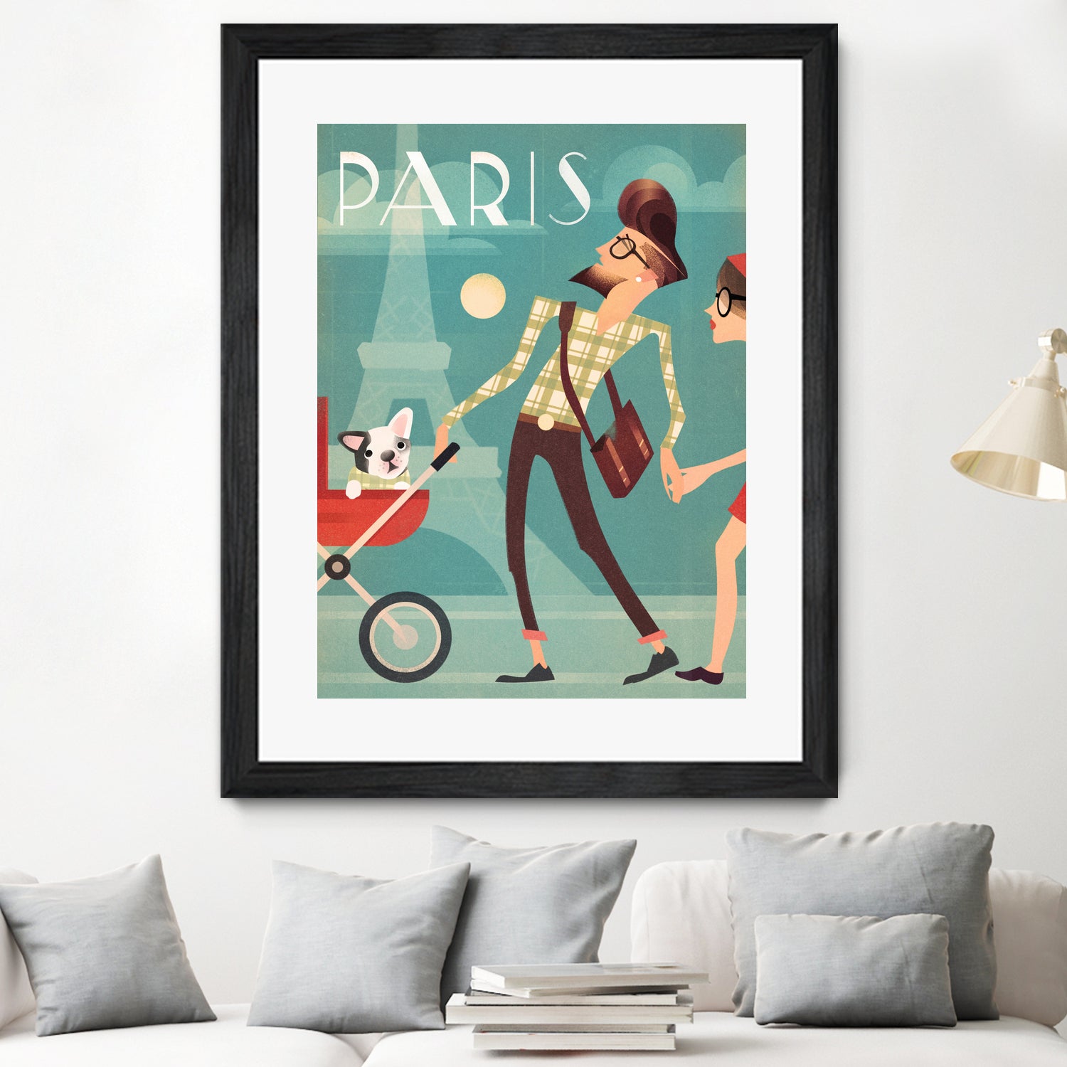 Paris Vintage Travel by Martin Wickstrom on GIANT ART - blue digital painting