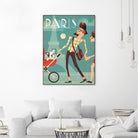 Paris Vintage Travel by Martin Wickstrom on GIANT ART - blue digital painting