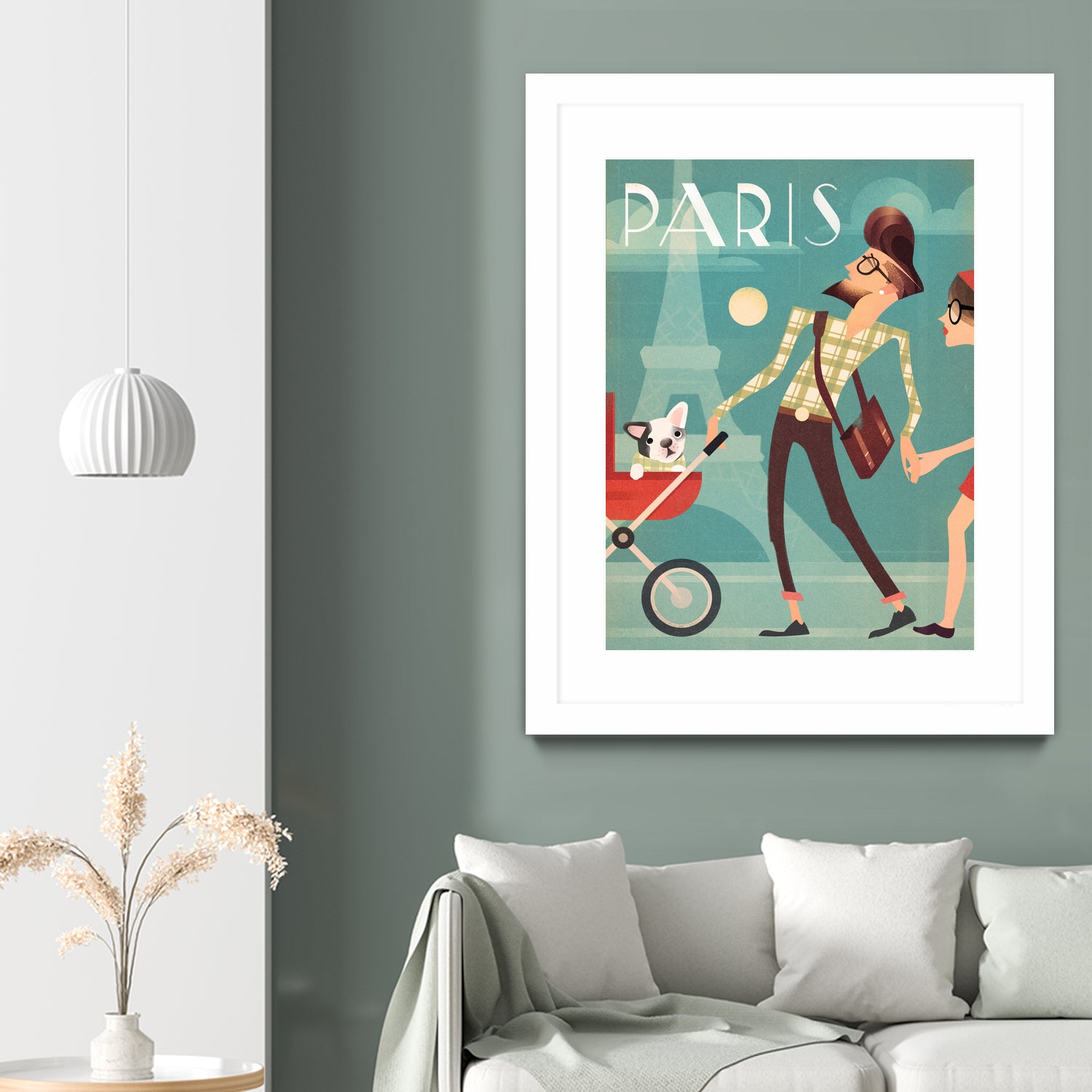 Paris Vintage Travel by Martin Wickstrom on GIANT ART - blue digital painting