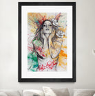 The Withering Spring I | nude tattoo woman portrait by Marco Paludet on GIANT ART - yellow mixed media