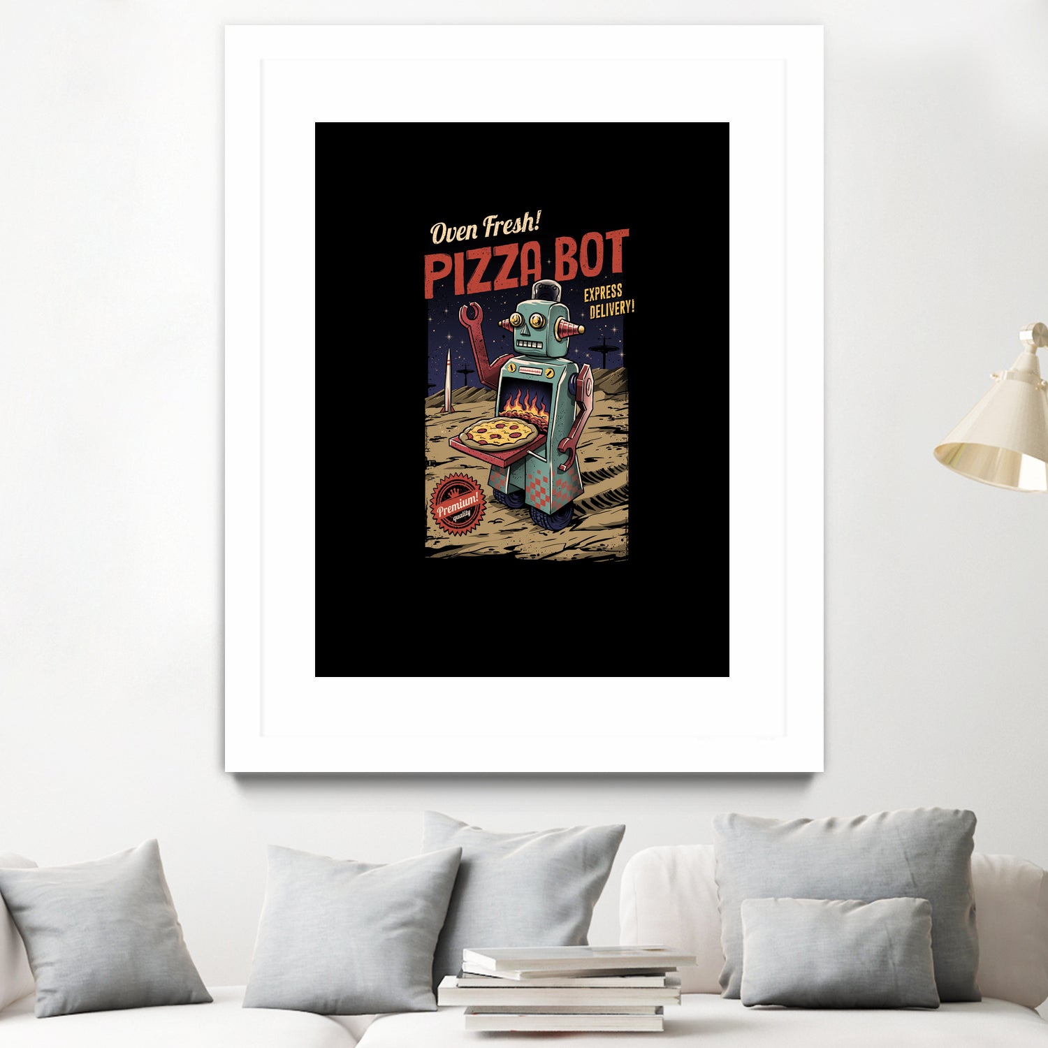 Pizza Bot by Vincent Trinidad on GIANT ART - black digital painting