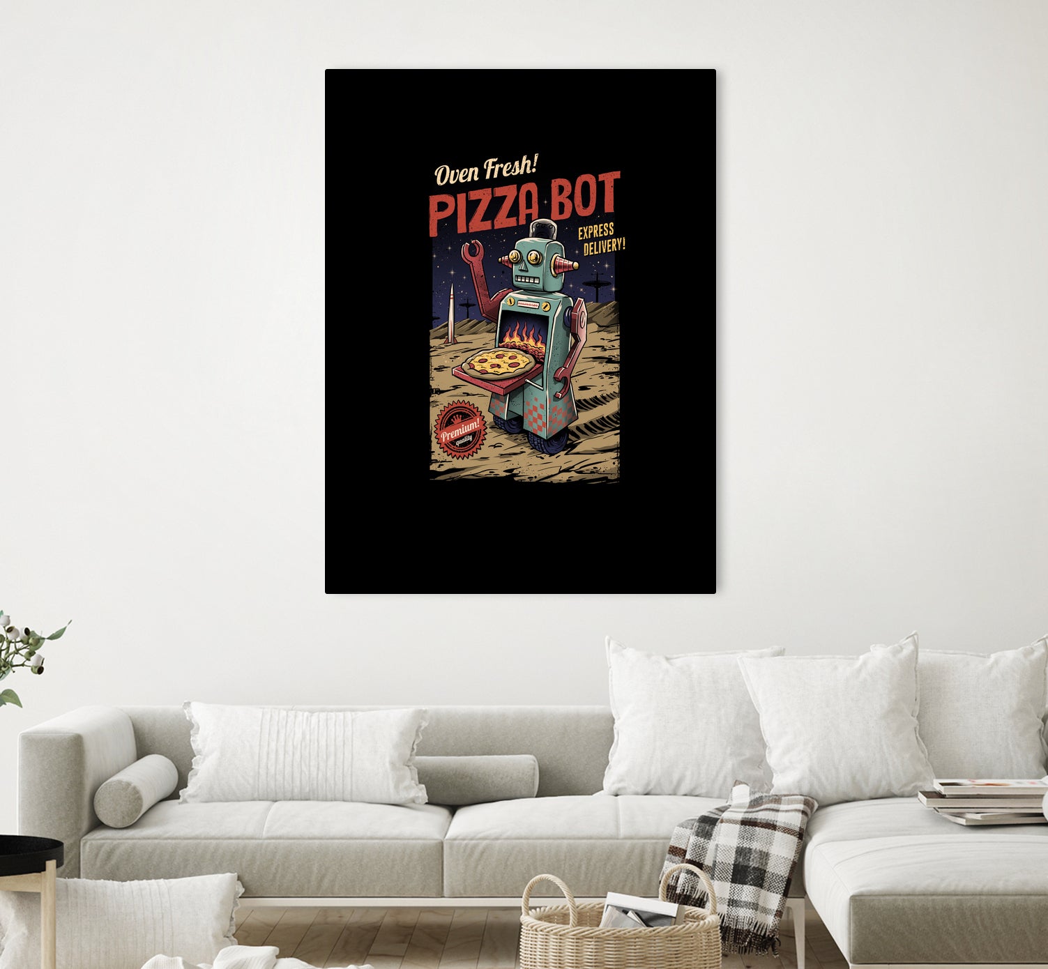 Pizza Bot by Vincent Trinidad on GIANT ART - black digital painting