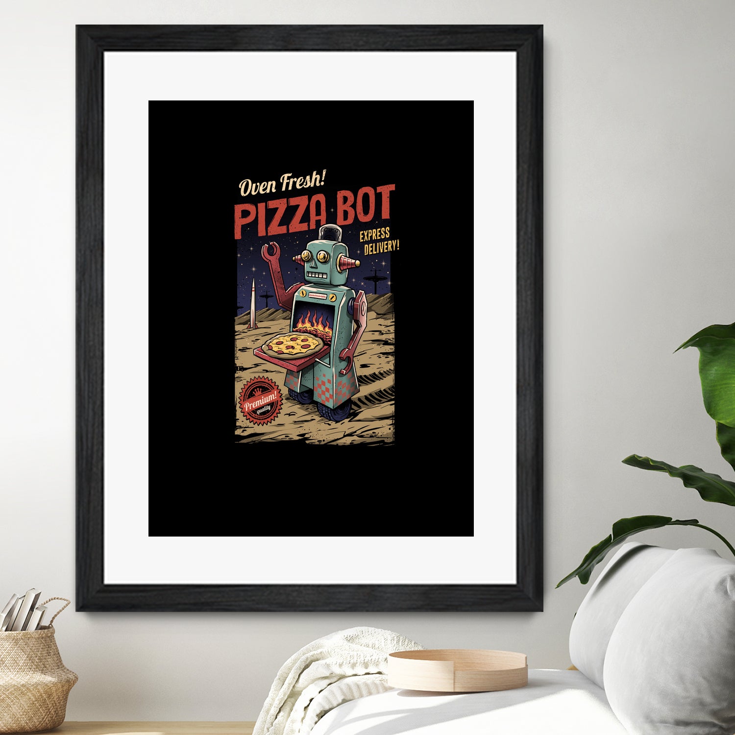 Pizza Bot by Vincent Trinidad on GIANT ART - black digital painting