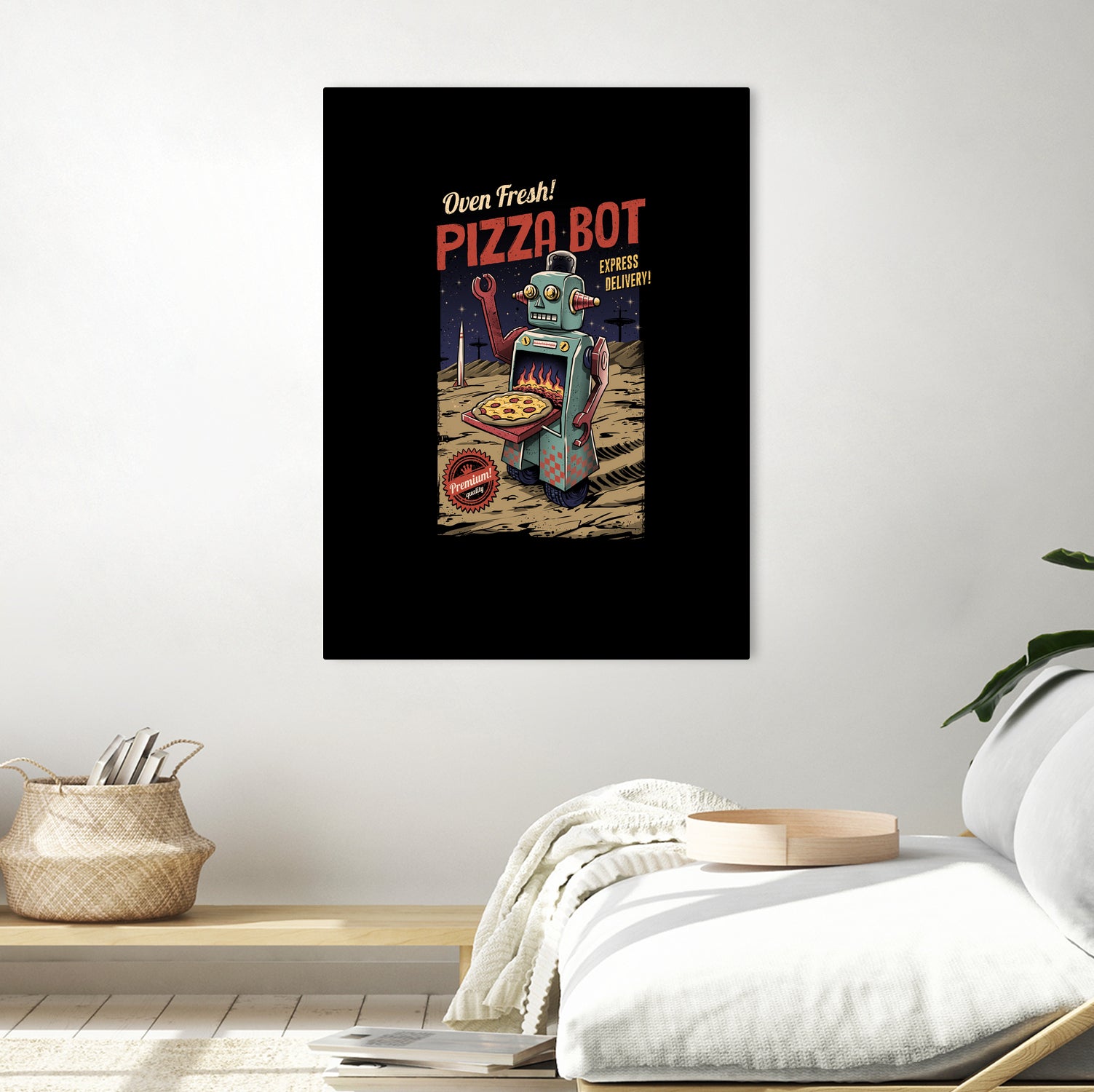 Pizza Bot by Vincent Trinidad on GIANT ART - black digital painting