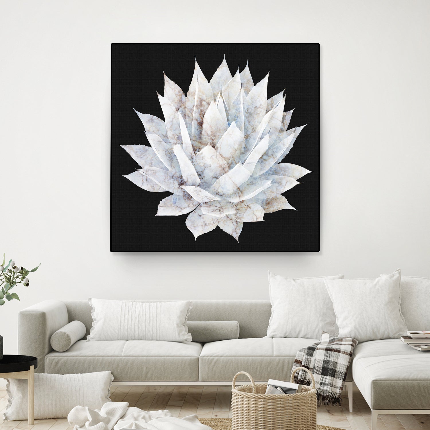 White Marble Agave Plant by amini 54 on GIANT ART - white digital painting