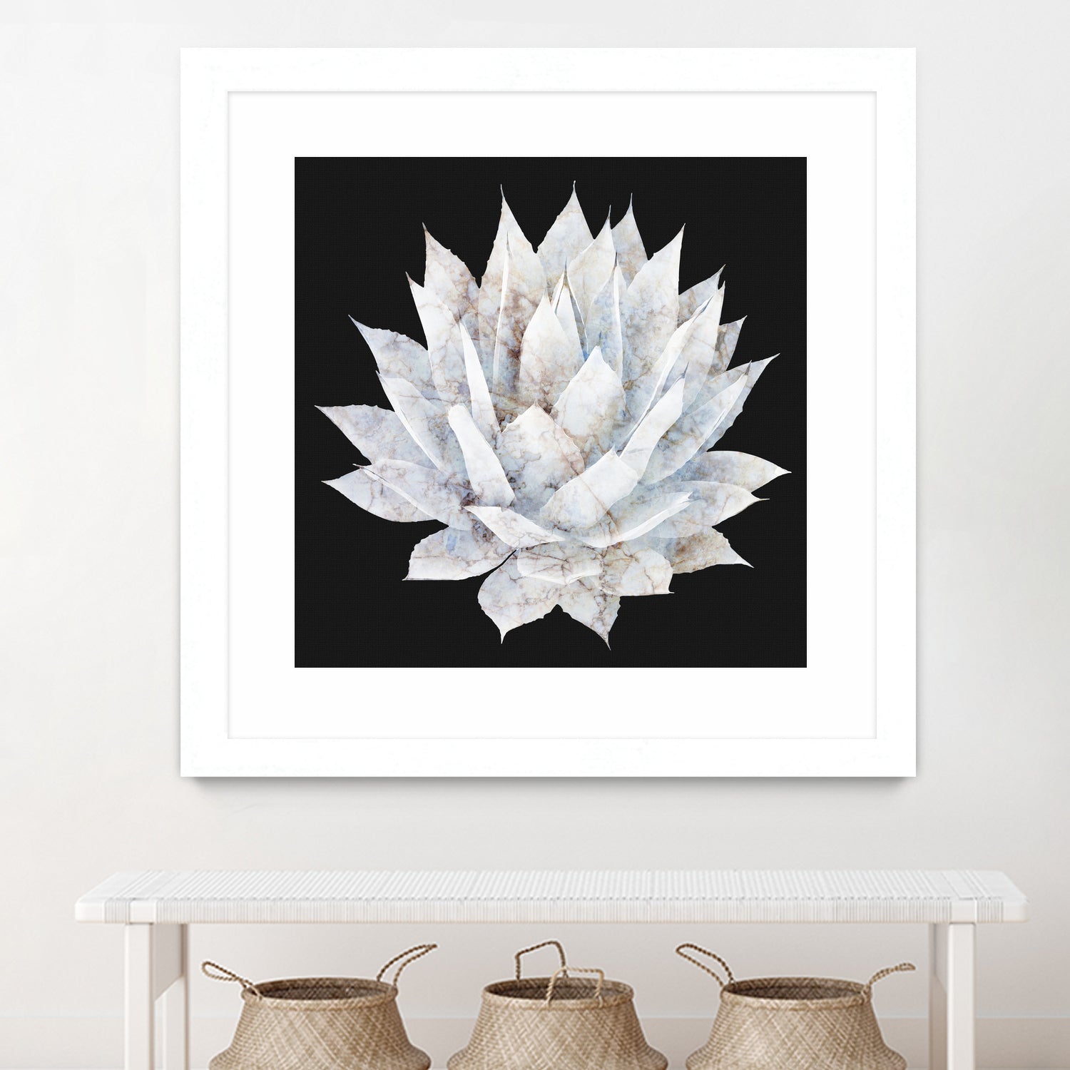 White Marble Agave Plant by amini 54 on GIANT ART - white digital painting