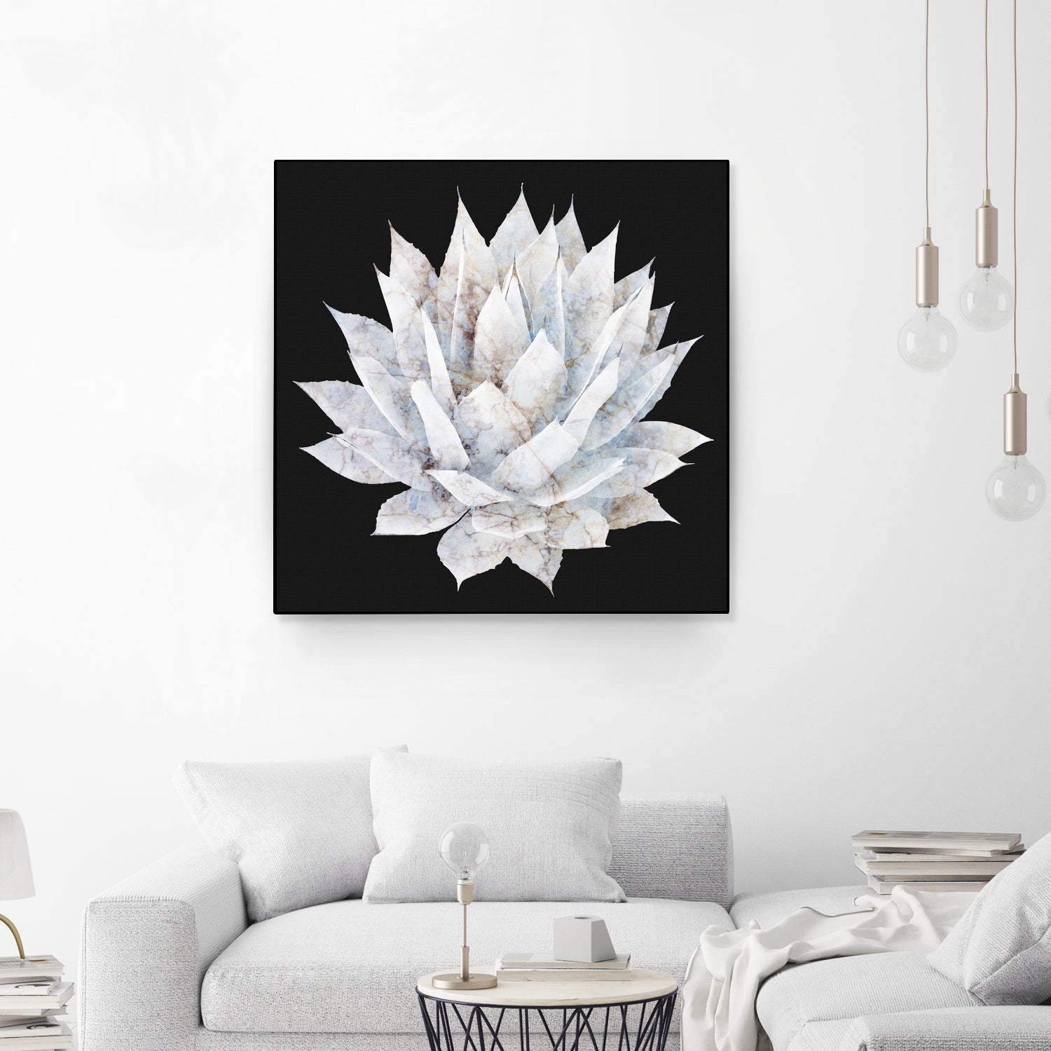 White Marble Agave Plant by amini 54 on GIANT ART - white digital painting