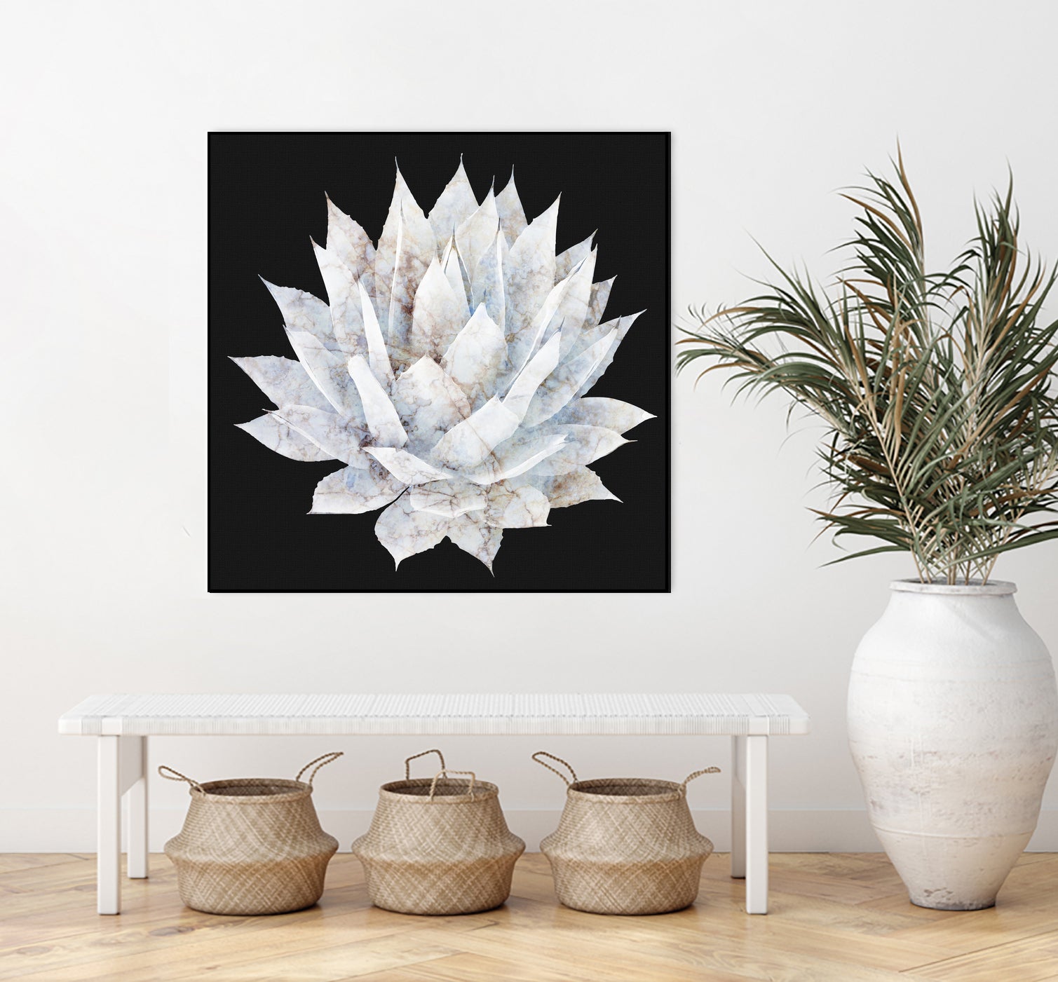 White Marble Agave Plant by amini 54 on GIANT ART - white digital painting