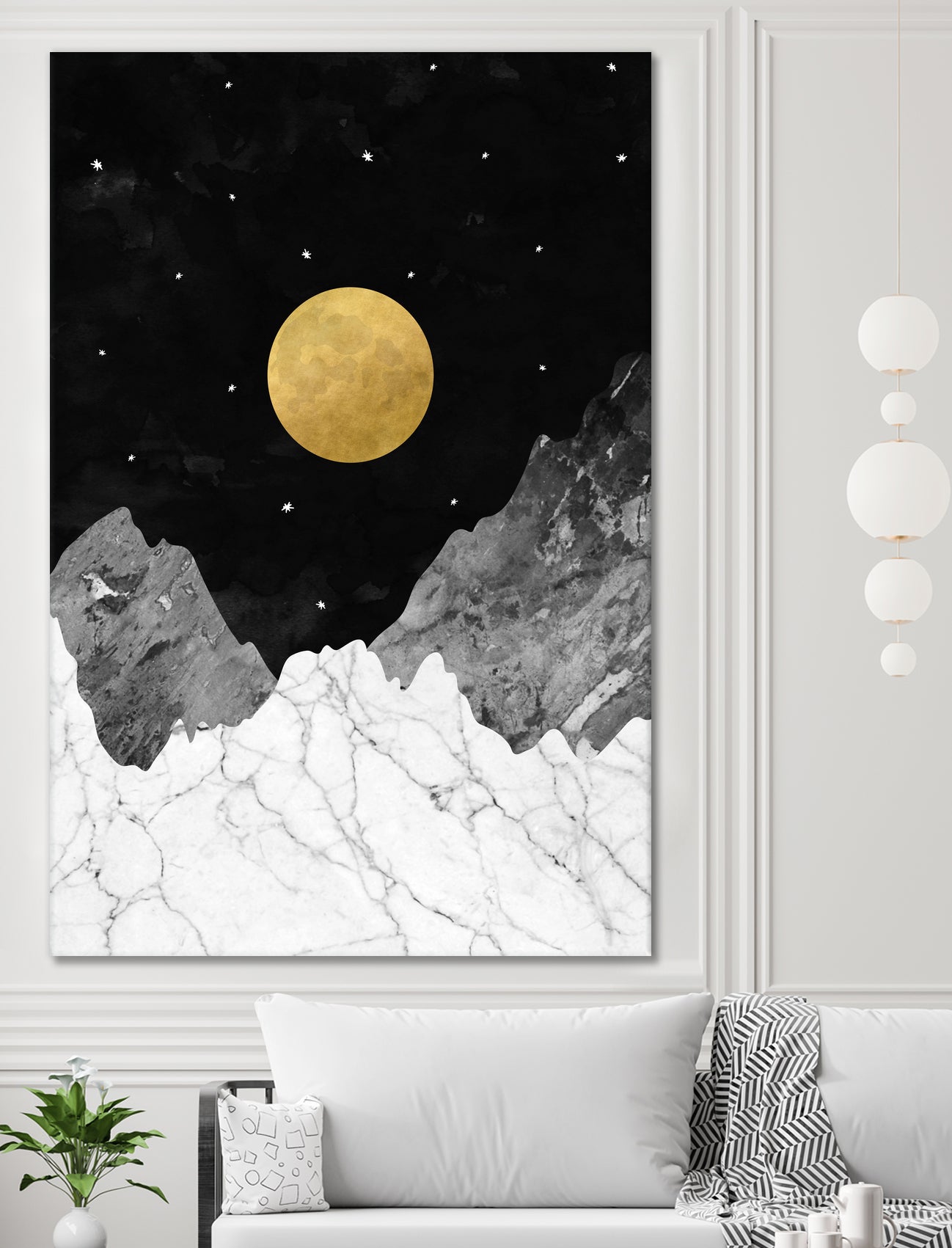 Moon and Stars by Christina Shek on GIANT ART - black digital drawing