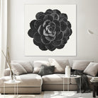 Black Marble Succulent Plant by amini 54 on GIANT ART - black digital painting