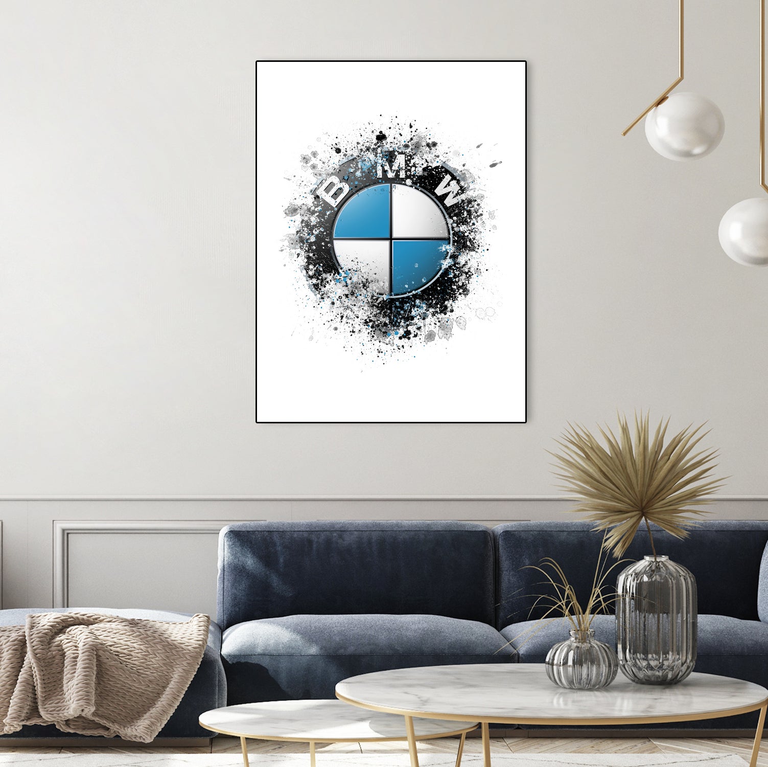 BMW Logo splatter painting by Jurijs Permanickis on GIANT ART - white digital painting