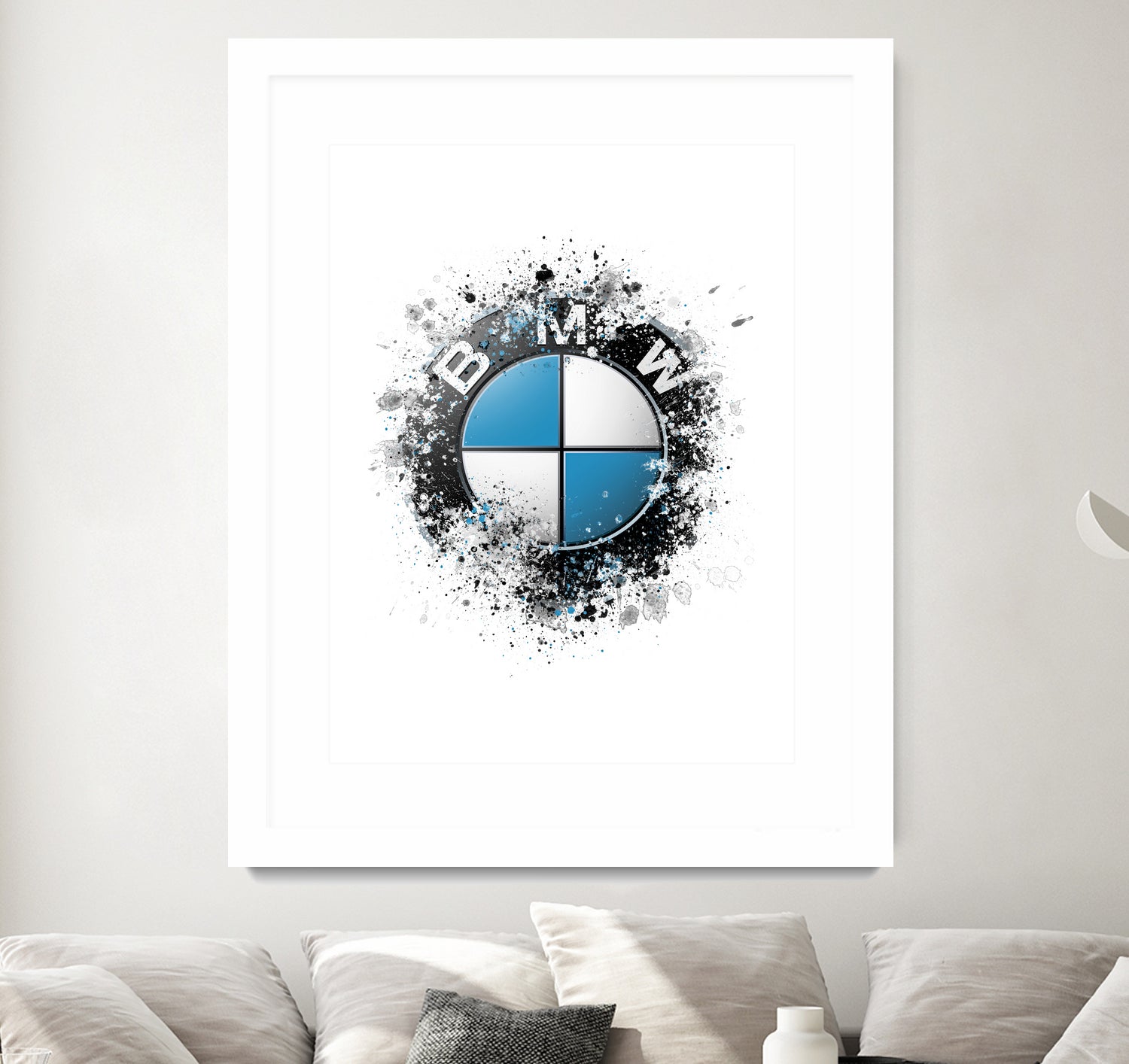 BMW Logo splatter painting by Jurijs Permanickis on GIANT ART - white digital painting