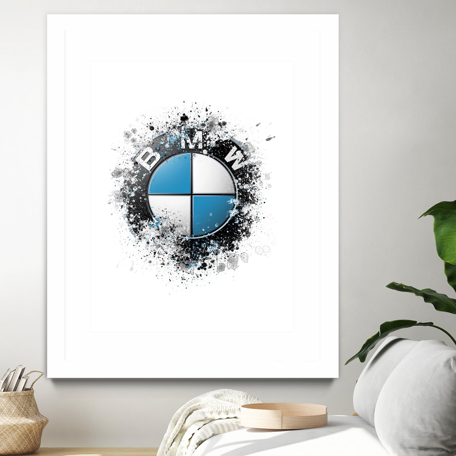 BMW Logo splatter painting by Jurijs Permanickis on GIANT ART - white digital painting