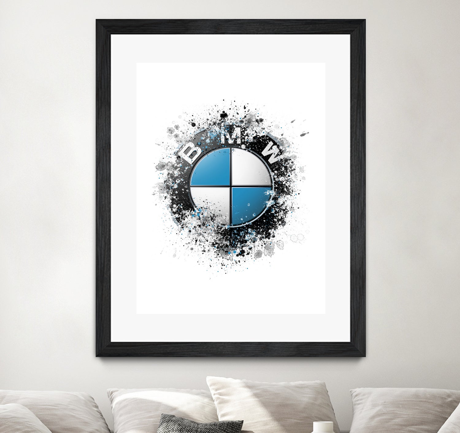 BMW Logo splatter painting by Jurijs Permanickis on GIANT ART - white digital painting