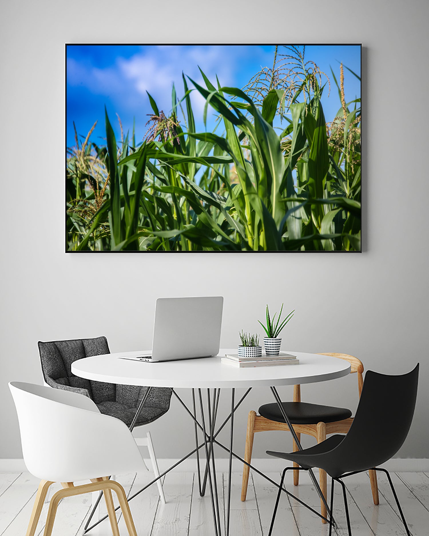 Corn Field Blue Sky Close-up by Anna Matveeva on GIANT ART - green photo illustration