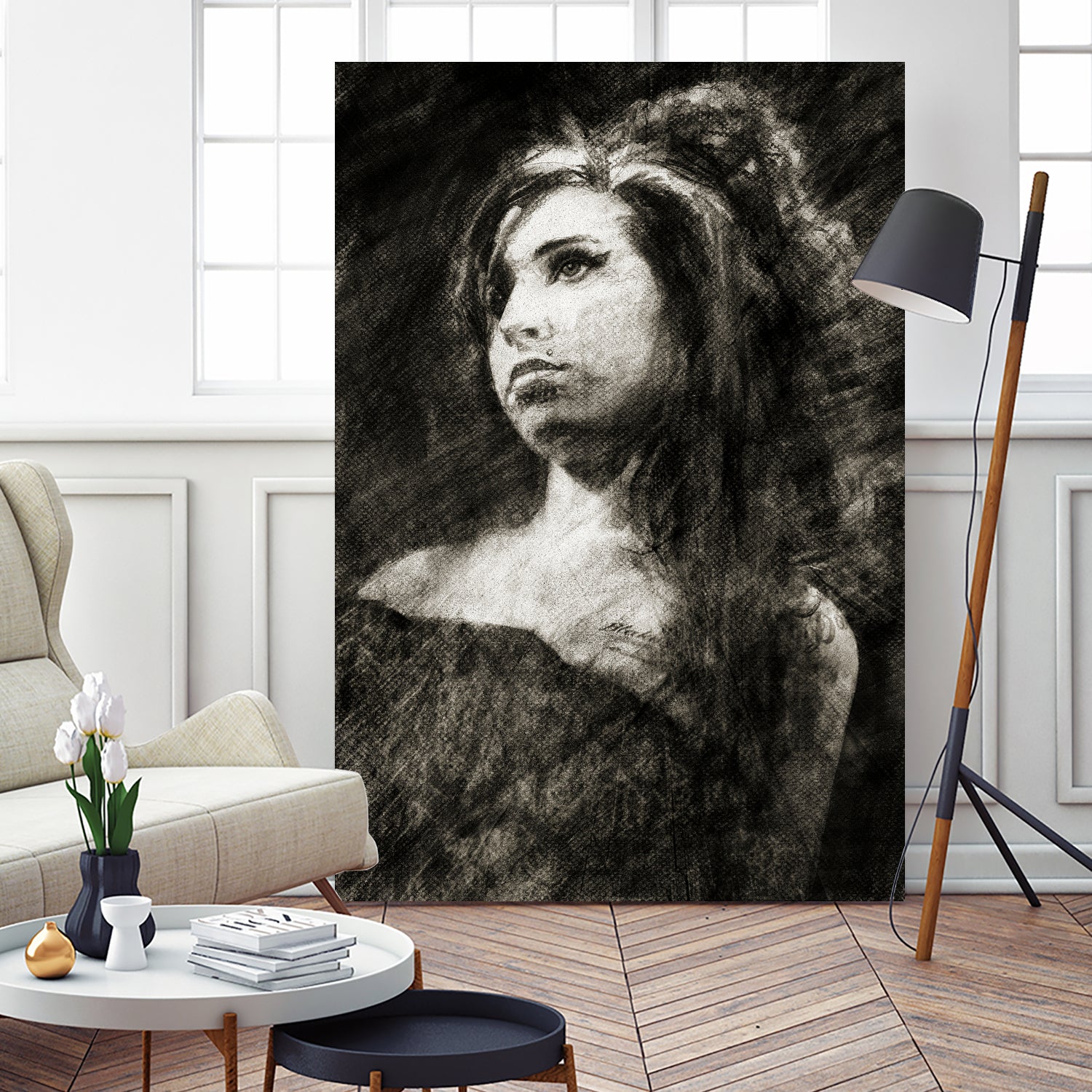 Amy Winehouse by Allan Burch on GIANT ART - black digital drawing