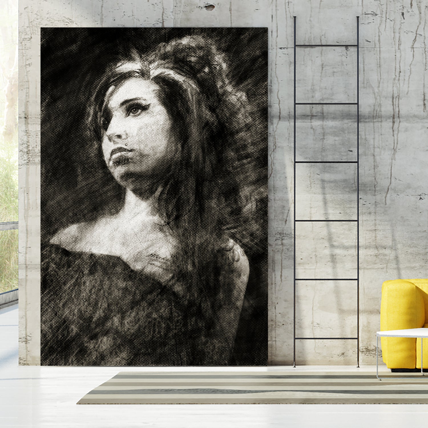 Amy Winehouse by Allan Burch on GIANT ART - black digital drawing