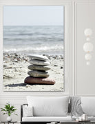 Pebble Balance On The Beach by IOANNA PAPANIKOLAOU on GIANT ART - gray photo illustration