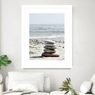 Pebble Balance On The Beach by IOANNA PAPANIKOLAOU on GIANT ART - gray photo illustration