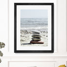 Pebble Balance On The Beach by IOANNA PAPANIKOLAOU on GIANT ART - gray photo illustration